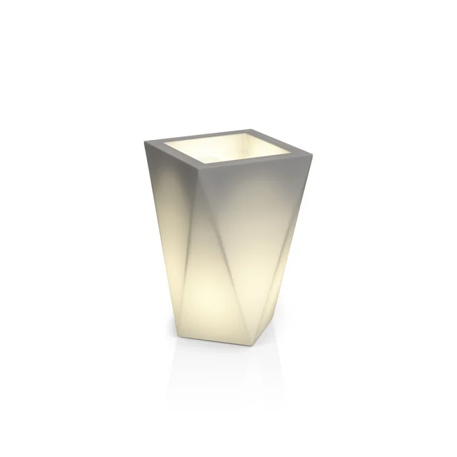 Designer flowerpot VASO white with lighting