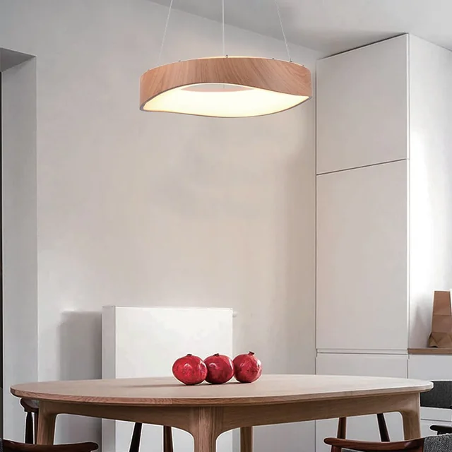 Designer mennyezeti lámpák – Designer függőlámpák – IP20 – Fa+fehér – 18 Watt – 2100 Lumen – 3000K