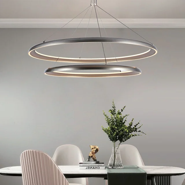 Designer mennyezeti lámpák – Designer függőlámpák – IP20 – Pezsgőszürke – 65 Watt – 7000 Lumen – 3000K