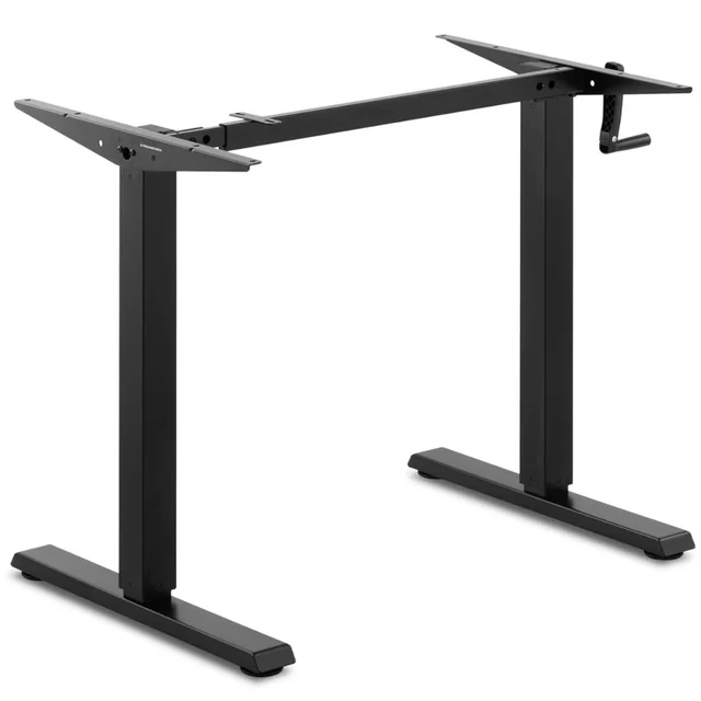 Desk frame, manually adjustable with a crank, height 73-124 cm max. 70 kg BLACK