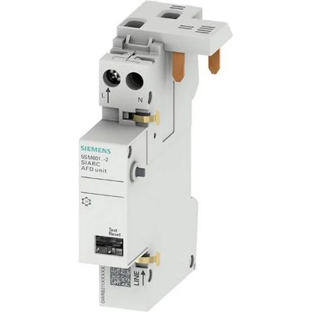 Détecteur d'étincelles d'incendie Siemens AFDD 1-16A 230V pour arrêt surmultipliée 1+N obligatoirement avec largeur 1 du module (5SM6011-2)