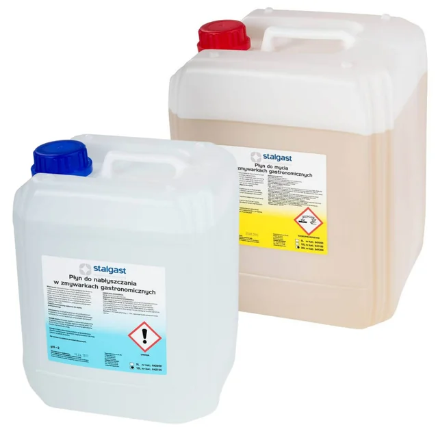 Detergente líquido e abrilhantador para máquina de lavar louça Stalgast 20L+5L - Conjunto de líquidos