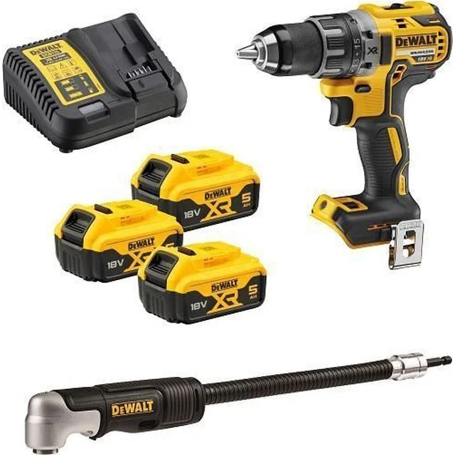 Dewalt accuschroefboormachine BL 18V 3*5.0AH + ACC