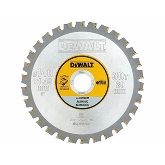 DeWalt cirkelzaagblad 140 x 20 mm | aantal tanden: 30 db | snijbreedte: 1,49 mm