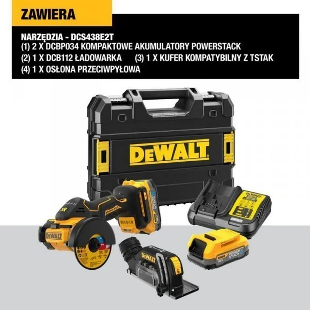 Dewalt CORTADOR DEWALT 18V 76mm 2x1,7Ah POWERSTACK DCS438E2T