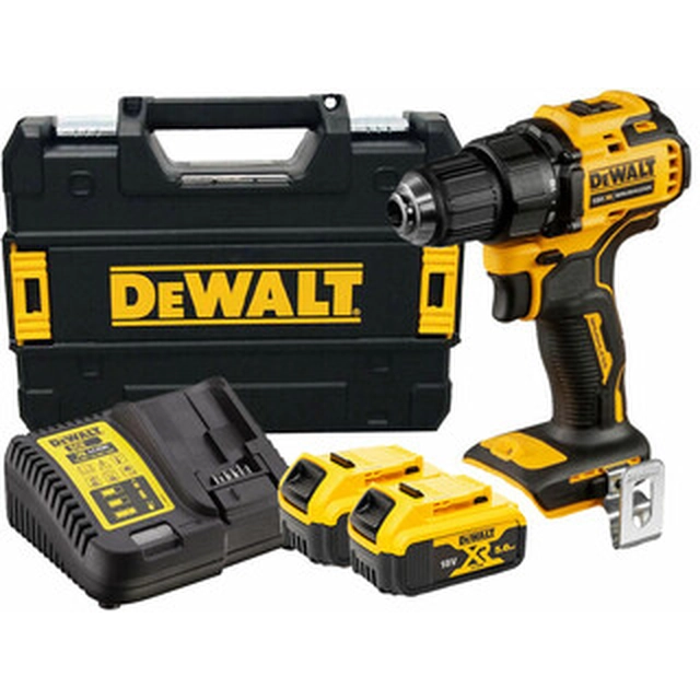 DeWalt DCD708P2T-QW cordless drill driver with chuck 18 V | 26 Nm/65 Nm | Carbon Brushless | 2 x 5 Ah battery + charger | TSTAK in a suitcase