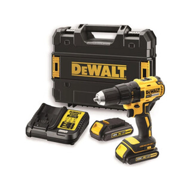 DeWalt DCD777S2T-QW akkuporakone, jossa istukka 18 V | 26 Nm/65 Nm | Hiiliharjaton | 2 x 1,5 Ah akku + laturi | TSTAK matkalaukussa