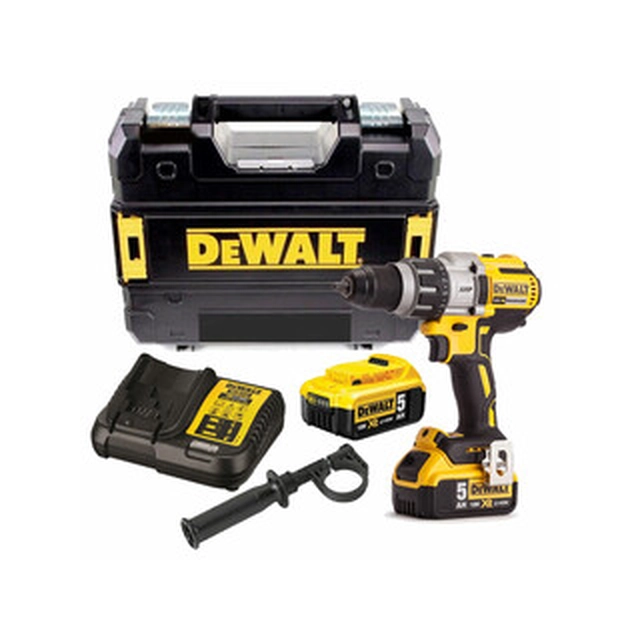 DeWalt DCD991P2-QW cordless drill driver with chuck 18 V|95 Nm | Carbon Brushless |2 x 5 Ah battery + charger | TSTAK in a suitcase