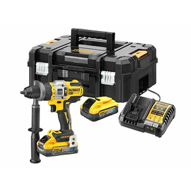 DeWalt DCD999H2T-QW akumulátorová příklepová vrtačka 18 V | 67 Nm/126 Nm | 1,5 - 13 mm | Carbon Brushless | 2 x 5 Ah baterie + nabíječka | V kufru