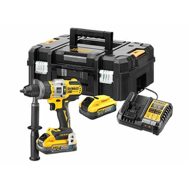 DeWalt DCD999H2T-QW cordless impact drill 18 V | 67 Nm/126 Nm | 1,5 - 13 mm | Carbon Brushless | 2 x 5 Ah battery + charger | In a suitcase