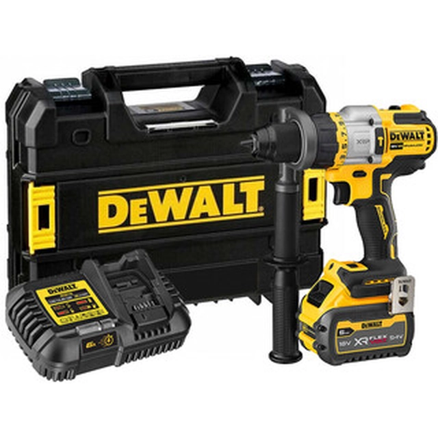 DeWalt DCD999T1-QW cordless impact drill 18 V | 67 Nm/126 Nm | 1,5 - 13 mm | Carbon Brushless | 1 x 6 Ah battery + charger | TSTAK in a suitcase