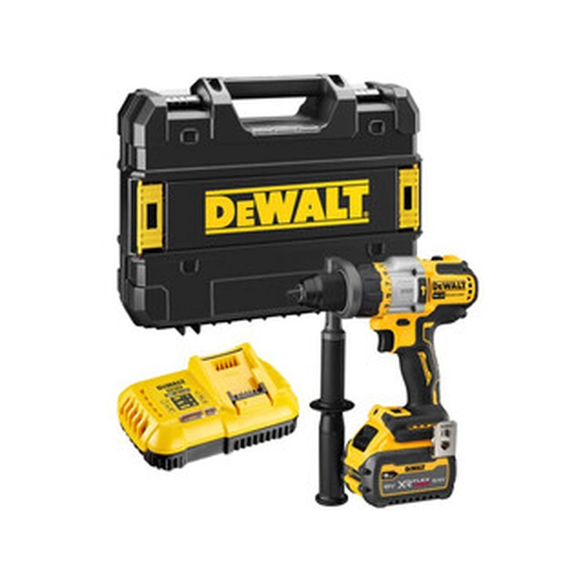 DeWalt DCD999X1-QW akumulátorová príklepová vŕtačka 18 V | 67 Nm/126 Nm | 1,5 - 13 mm | Carbon Brushless | 1 x 9 Ah batéria + nabíjačka | TSTAK v kufri