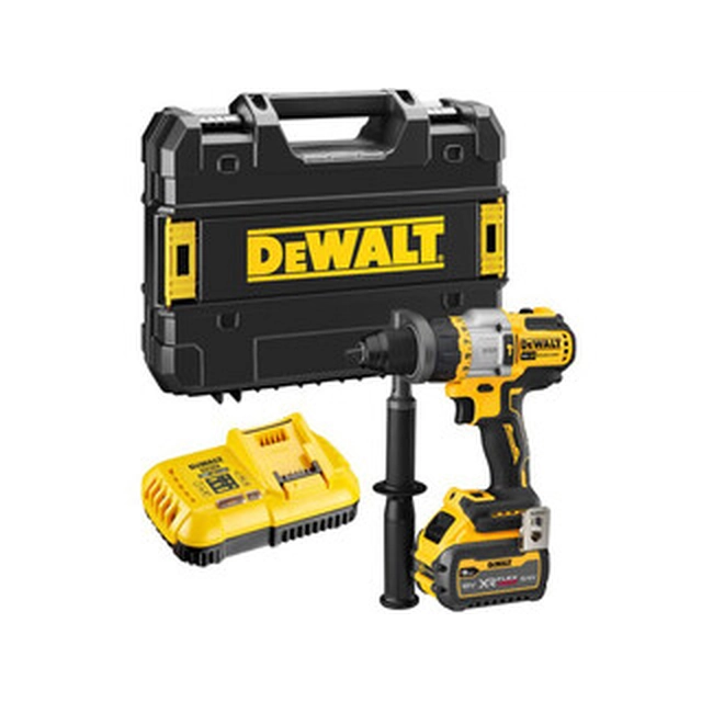 DeWalt DCD999X1-QW cordless impact drill 18 V | 67 Nm/126 Nm | 1,5 - 13 mm | Carbon Brushless | 1 x 9 Ah battery + charger | TSTAK in a suitcase