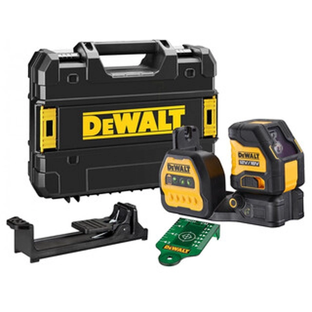 DeWalt DCE088NG18-XJ Grön linjelaser Effektiv stråle med signalinterceptor: 0 - 50 m | Utan batteri och laddare | TSTAK i en resväska