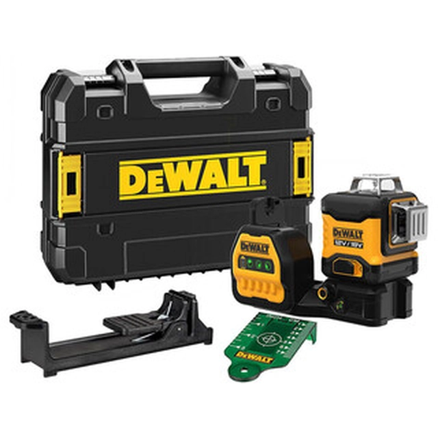 DeWalt DCE089NG18-XJ Grøn linje laser Effektiv stråle med signalinterceptor: 0 - 50 m | Uden batteri og oplader | TSTAK i en kuffert