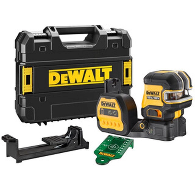 DeWalt DCE822NG18-XJ Žaliojo taško ir linijinis lazeris Efektyvus spindulys su signalo gaudykle: 0 - 50 m | Be akumuliatoriaus ir įkroviklio | TSTAK lagamine