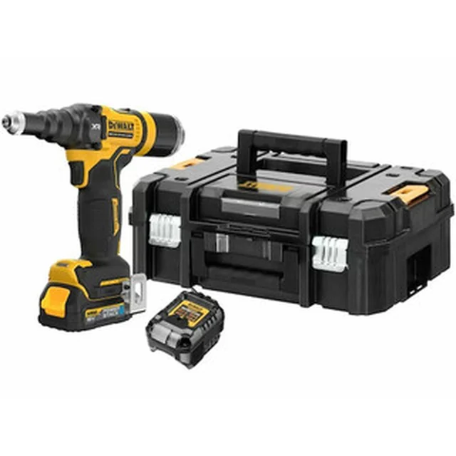 DeWalt DCF403E1GT-QW акумуляторний клепальник + 1 x 1,7 Ah + DCB1102 + TSTAK 18 V XR