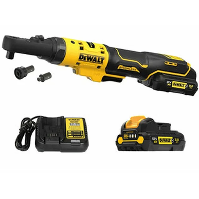 DeWalt DCF500L2G-QW Cordless Ratchet Wrench 12 V | 1/4 inch | 75 Nm | Carbon Brushless | 2 x 3 Ah battery + charger | In a cardboard box