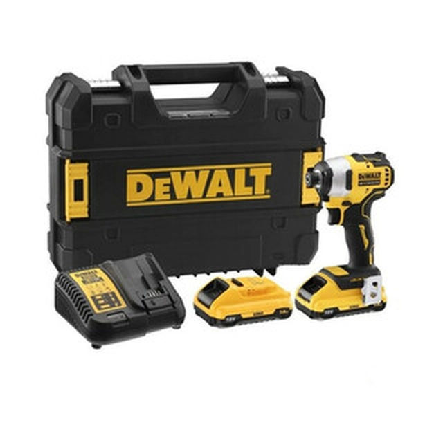 DeWalt DCF809L2T-QW akumulátorový rázový uťahovák s držiakom bitov 18 V | 190 Nm | 1/4 bitov | Carbon Brushless | 2 x 3 Ah batéria + nabíjačka | TSTAK v kufri