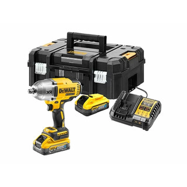 DeWalt DCF900H2T-QW akumulátorový rázový utahovák 18 V | 1396 Nm | 1/2 palců | Carbon Brushless | 2 x 5 Ah baterie + nabíječka | TSTAK v kufru