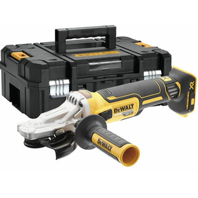 DeWalt DCG405FNT-XJ Akku-Flachkopf-Winkelschleifer 18 V | 125 mm | 9000 U/min | Carbon bürstenlos | Ohne Akku und Ladegerät | TSTAK im Koffer