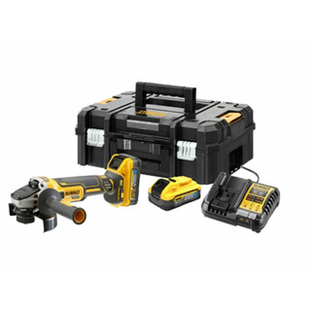 DeWalt DCG409H2T-QW акумуляторна кутова шліфувальна машина 18 V | 125 мм | 9000 RPM | Карбонова безщітка | 2 x 5 Ач акумулятор + зарядний пристрій | ЦСТАК у валізі