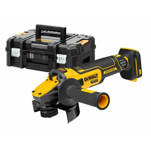 DeWalt DCG409VSNT-XJ akkukulmahiomakone 18 V | 125 mm | 3000 - 9000 RPM | Hiiliharjaton | Ilman akkua ja laturia | TSTAK matkalaukussa