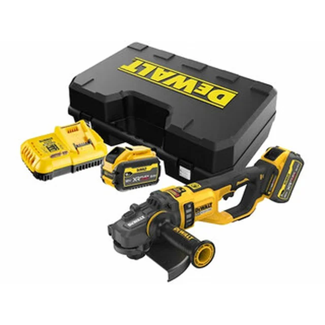 DeWalt DCG460X2-QW акумуляторна кутова шліфувальна машина 54 V | 230 мм | 6000 RPM | Карбонова безщітка | 2 x 9 Ач акумулятор + зарядний пристрій | У валізі