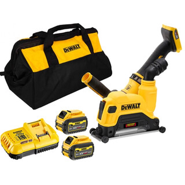 DeWalt DCG4610T2-QW akkus horonymaró 54 V | 125 mm | Vágási szélesség 6 mm | Szénkefementes | 2 x 6 Ah akku + töltő | Kartondobozban