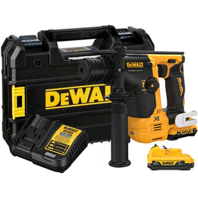 DeWalt DCH072L2-QW accuboorhamer 12 V | 1,1 J | In beton 14 mm | 1,7 kg | Koolborstelloos | 2 x 3 Ah-accu + lader | TSTAK in een koffer