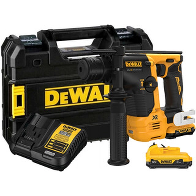 DeWalt DCH072L2-QW cordless hammer drill 12 V | 1,1 J | In concrete 14 mm | 1,7 kg | Carbon Brushless | 2 x 3 Ah battery + charger | TSTAK in a suitcase
