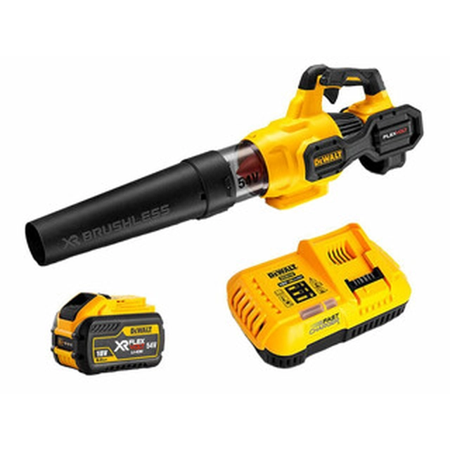 DeWalt DCMBA572X1-QW cordless leaf blower 54 V | 1019,4 m/s | Carbon Brushless | 1 x 9 Ah battery + charger | In a cardboard box