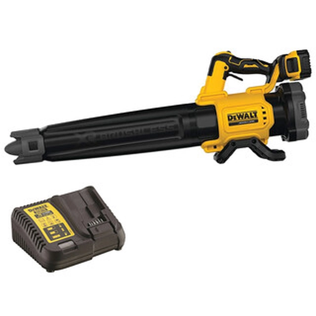 DeWalt DCMBL562P1-QW akkupuhallin 18 V | 55 m/s | Hiiliharjaton | 1 x 5 Ah akku + laturi | Pahvilaatikossa