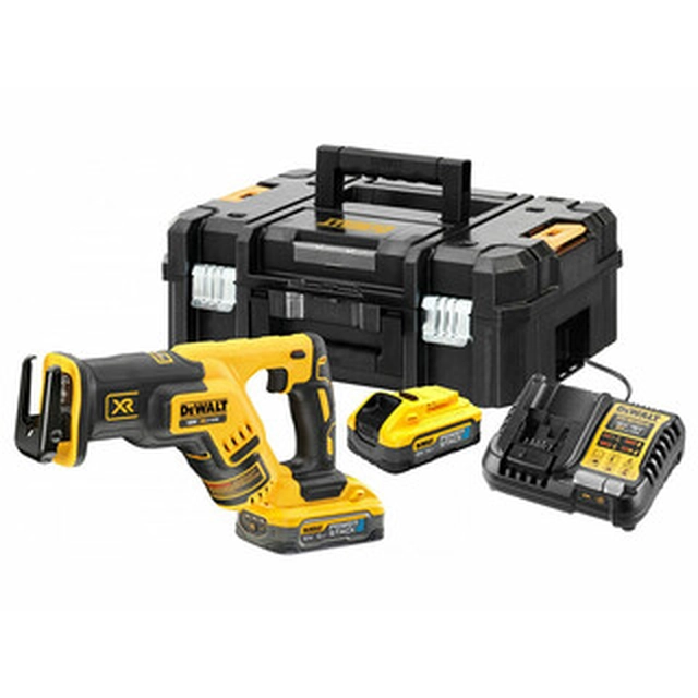 DeWalt DCS367H2T-QW akku stiksav 18 V | 300 mm | Kul uden børste | 2 x 5 Ah batteri + oplader | TSTAK i en kuffert