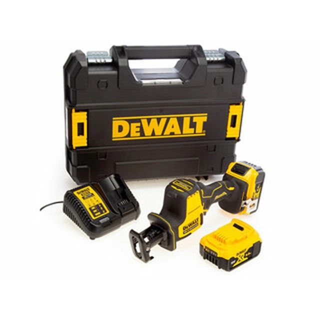 DeWalt DCS369P2-QW akumulatora finierzāģis 18 V | 90 mm | Oglekļa brushless | 2 x 5 Ah akumulators + lādētājs | TSTAK čemodānā