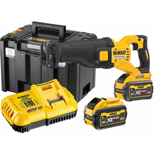 DeWalt DCS389X2-QW акумуляторний лобзик 54 V | 300 мм | Карбонова безщітка | 2 x 9 Ач акумулятор + зарядний пристрій | ЦСТАК у валізі