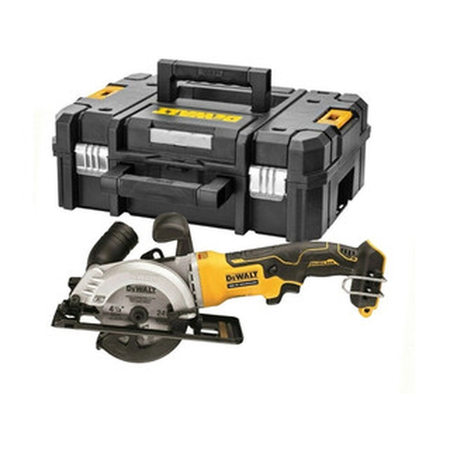 DeWalt DCS571NT-XJ accu-cirkelzaag 18 V | Cirkelzaagblad 115 mm x 9,5 mm | Maximaal snijden 38 mm | Koolborstelloos | Zonder accu en oplader | TSTAK in een koffer