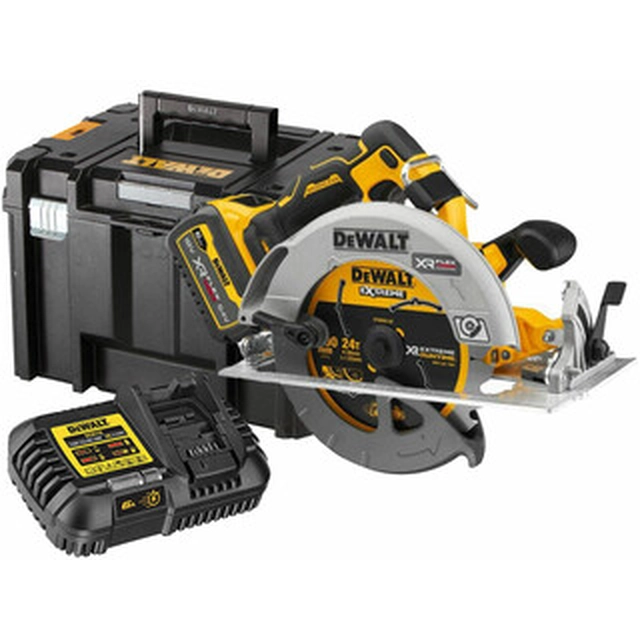 DeWalt DCS573T1-QW accu-cirkelzaag 18 V | Cirkelzaagblad 190 mm x 30 mm | Snijden max. 67 mm | Koolborstelloos | 1 x 6 Ah-accu + lader | TSTAK in een koffer