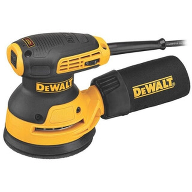 DeWalt DWE6423-QS electric eccentric sander 230 V | 280 W | 125 mm | 4000 to 11000 RPM | In a cardboard box