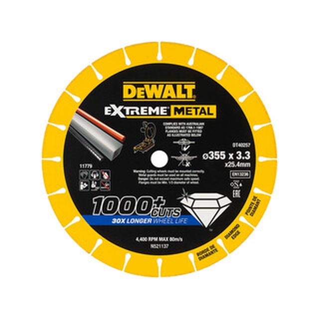 DeWalt Extreme deimantinis pjovimo diskas 355 x 25,4 mm