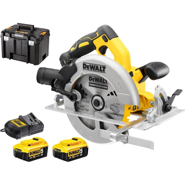 Dewalt körfűrész DCS570P2 18 V 184 mm