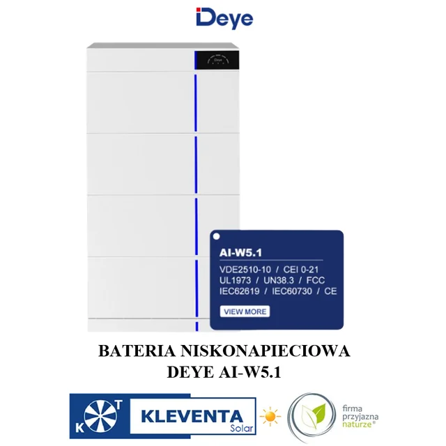 DEYE BATTERIA BT AI-W5.1 DEYE BATTERIA A BASSA TENSIONE (5,1kWh)