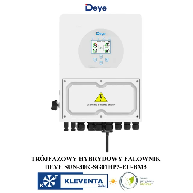 Deye hibrīda invertora SUN-30K-SG01HP3 -EU-BM3 30000W 10 gadu garantija