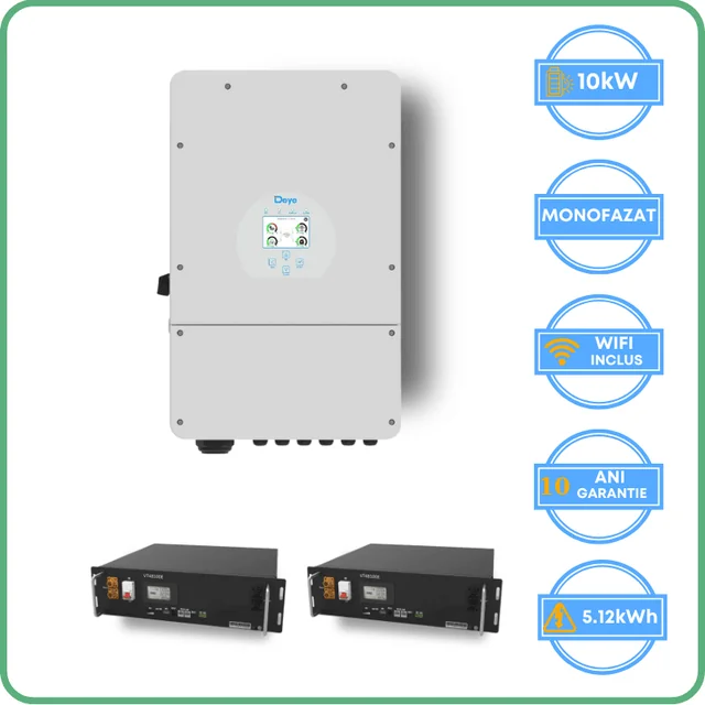 Deye inverter 10kW + Vestwoods akkumulator 5.12kWh