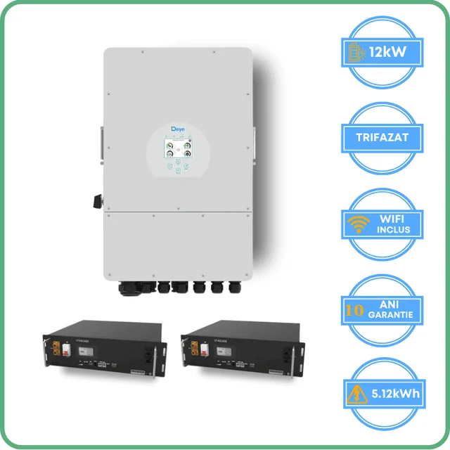 Deye inverter 12kW + Vestwoods ackumulator 5.12kWh lågspänning