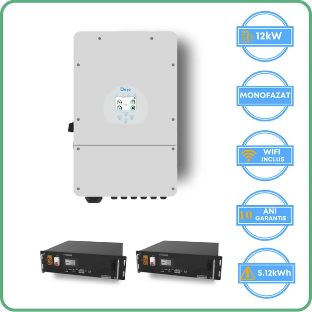 Deye inverter 12kW + Vestwoodsi aku 5.12kWh