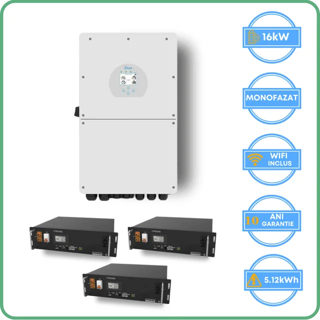 Deye inverter 16kW + Vestwoods ackumulator 5.12kWh