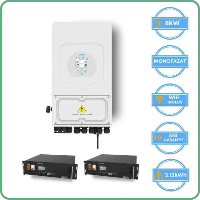 Deye inverter 8kW + Vestwoods akkumulátor 5.12kWh