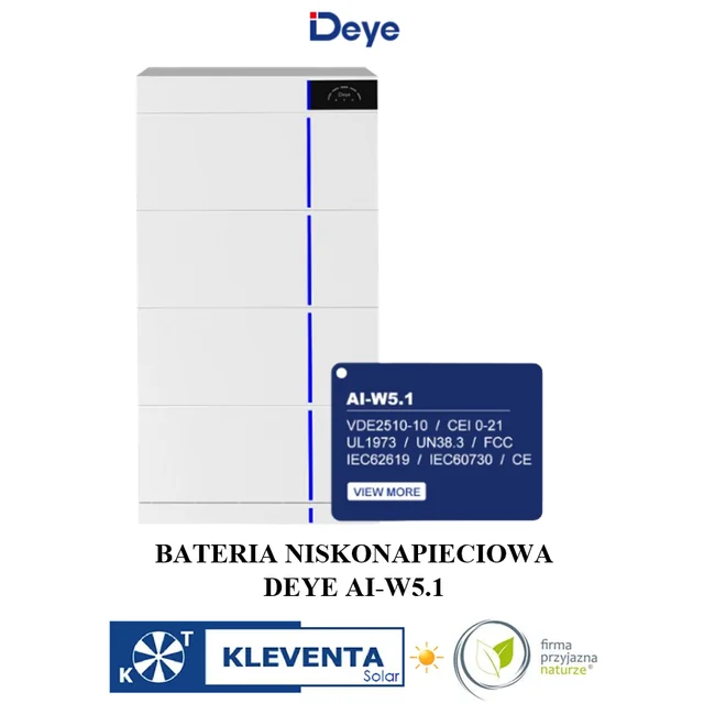 DEYE НА БАТЕРИЯТА AI-W5.1 НИСКО НАПРЕЖЕНИЕ (5.1 kWh)