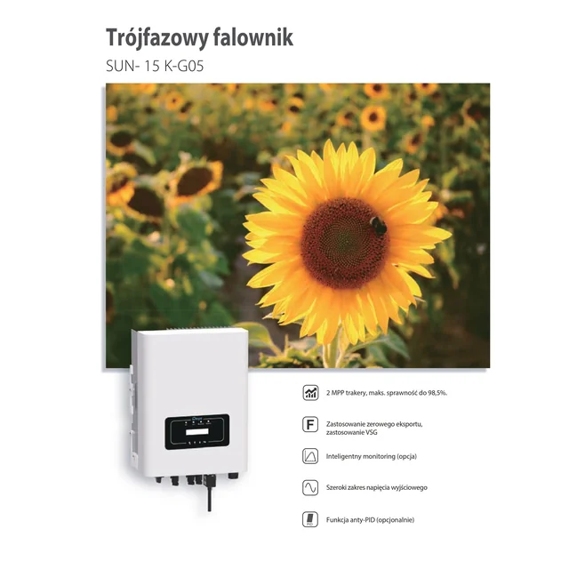 Deye SUN-15K-Gxx tīkla invertors (trīsfāzu)